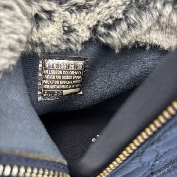 NEW Skechers Martha Stewart Easy Going Bootie Boots Womens 9 Navy Blue Faux Fur - Picture 4 of 8